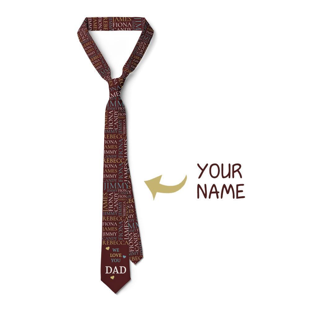 Gift For Father Custom Name Face On Necktie - MyFaceBoxerAU