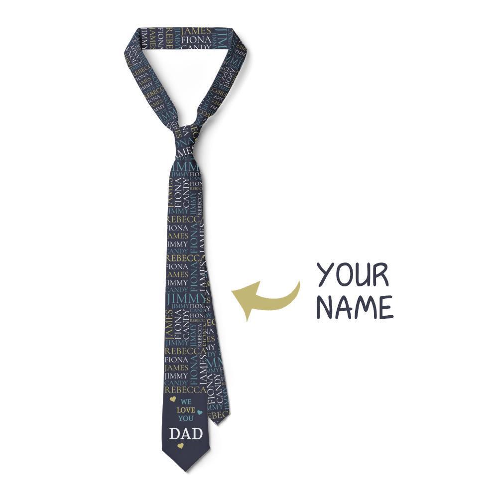 Gift For Father Custom Name Face On Necktie - MyFaceBoxerAU