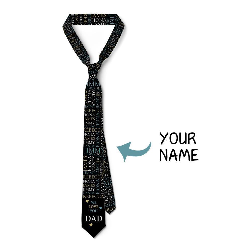 Gift For Father Custom Name Face On Necktie - MyFaceBoxerAU