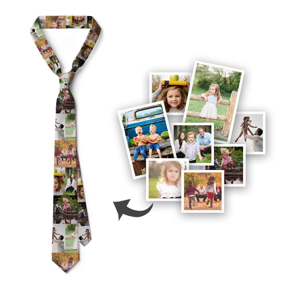 Custom Multiple Photos On Necktie Best Family - MyFaceBoxerAU