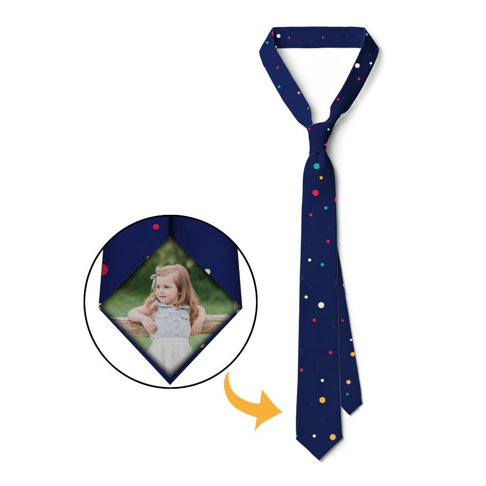 Custom Photo On Necktie Colorful Dots - MyFaceBoxerAU