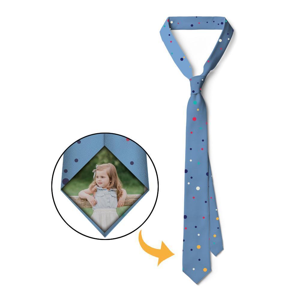 Custom Photo On Necktie Colorful Dots - MyFaceBoxerAU