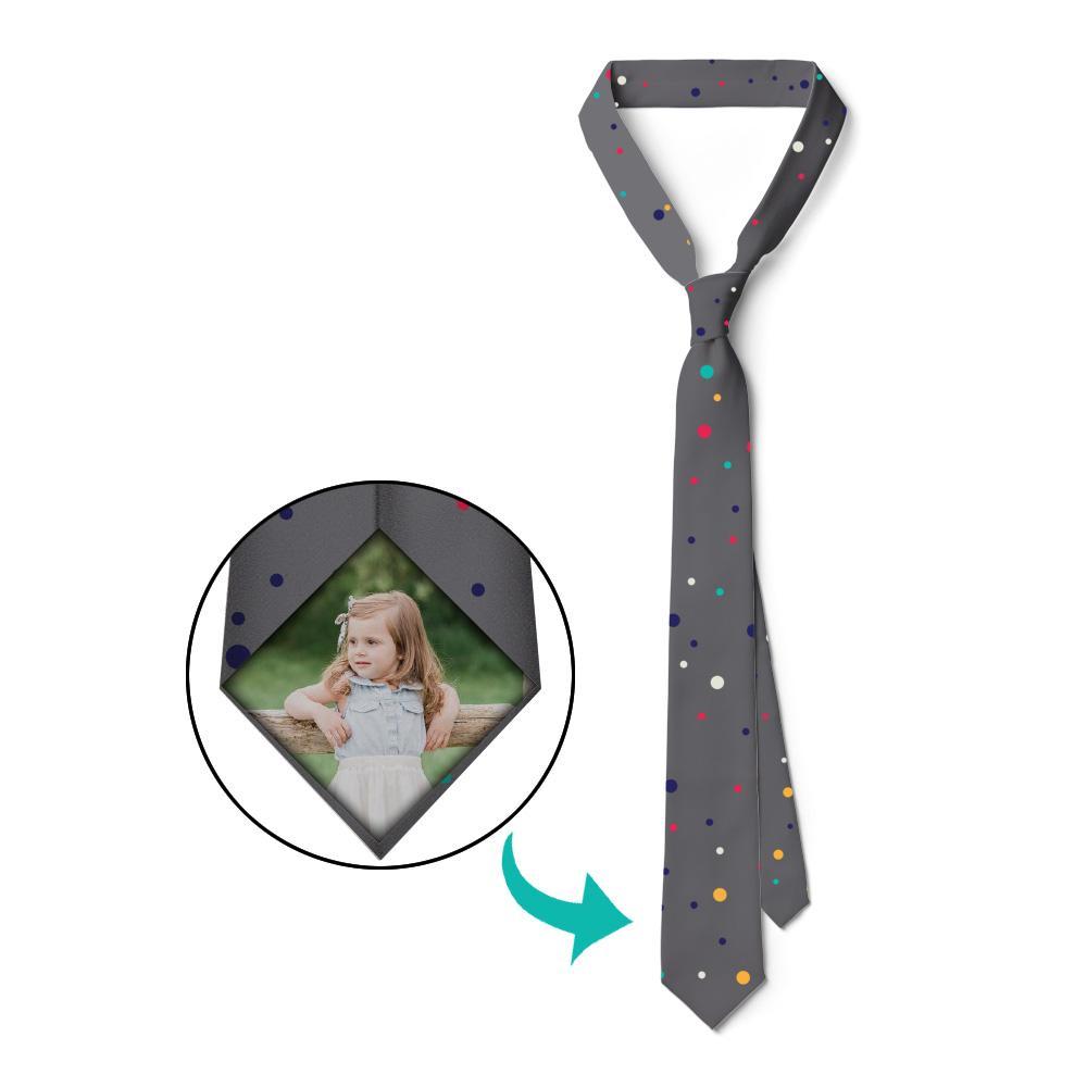 Custom Photo On Necktie Colorful Dots - MyFaceBoxerAU