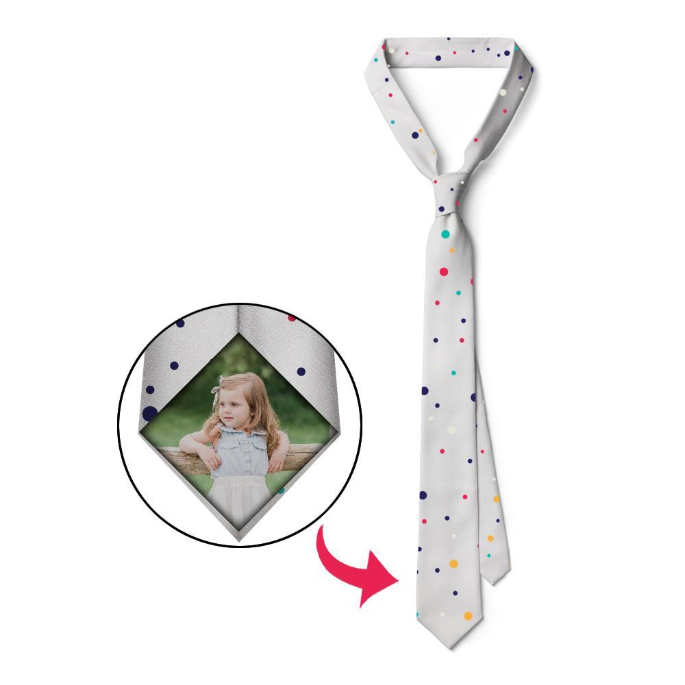 Custom Photo On Necktie Colorful Dots - MyFaceBoxerAU