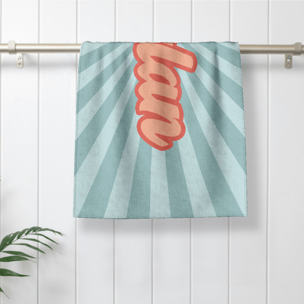 RETRO Style Personalized Beach Towel Personalized Name Bath Towel Custom Beach Towel With Name Outside Birthday Vacation Gift - MyFaceBoxer