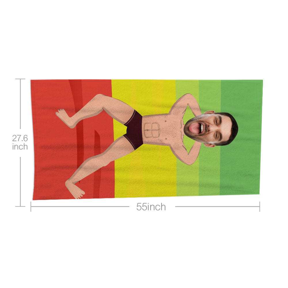 Custom Face Beach Towel Personalized Hormonal Man Beach Towel Funny Gift for Summer - MyFaceBoxer