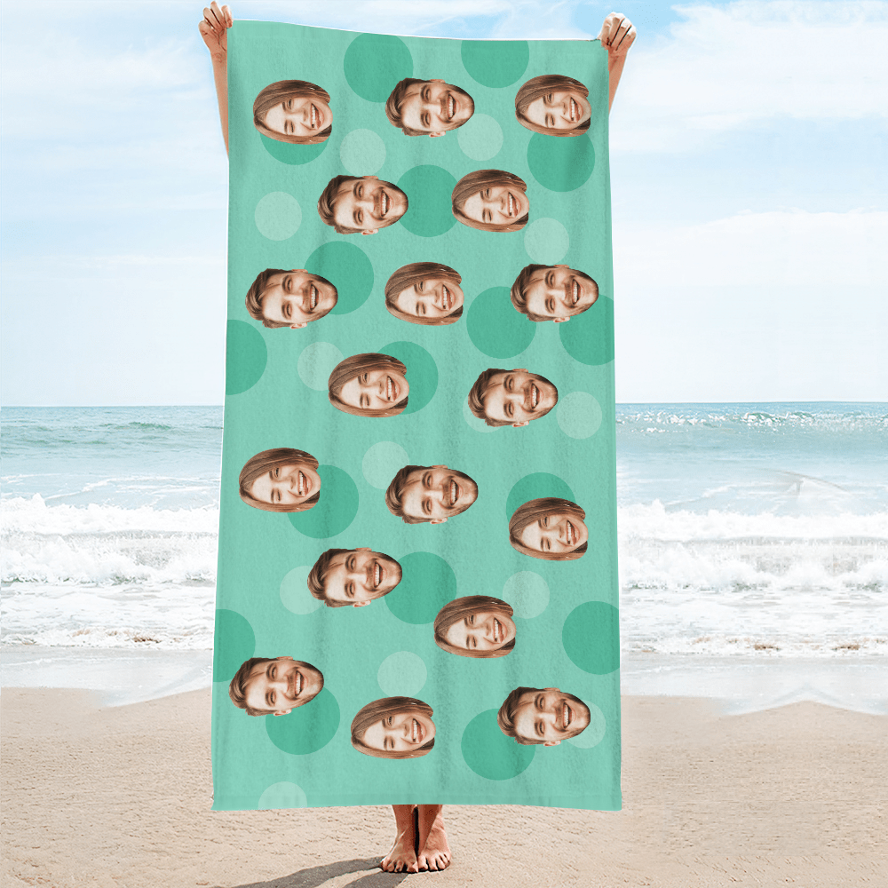 Personalized Face Beach Towel Custom Beach Towel Summer Gift - MyFaceBoxer