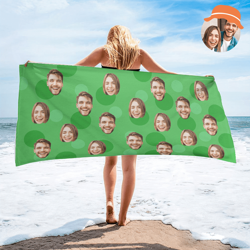 Personalized Face Beach Towel Custom Beach Towel Summer Gift - MyFaceBoxer