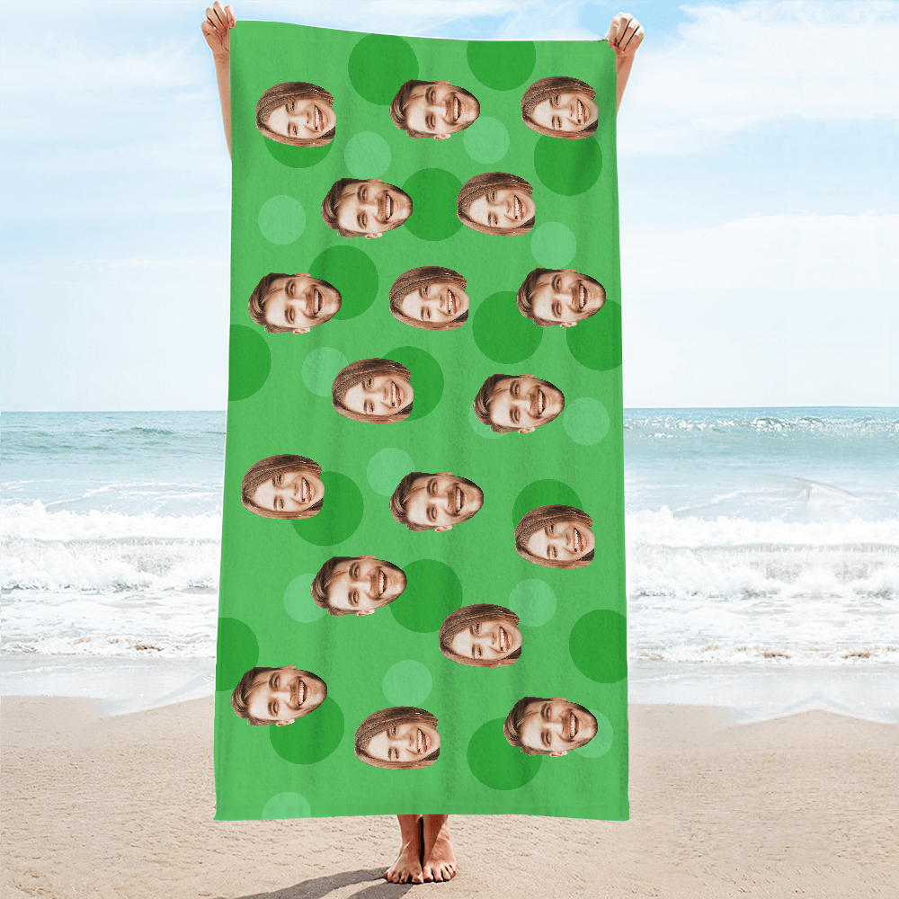 Personalized Face Beach Towel Custom Beach Towel Summer Gift - MyFaceBoxer