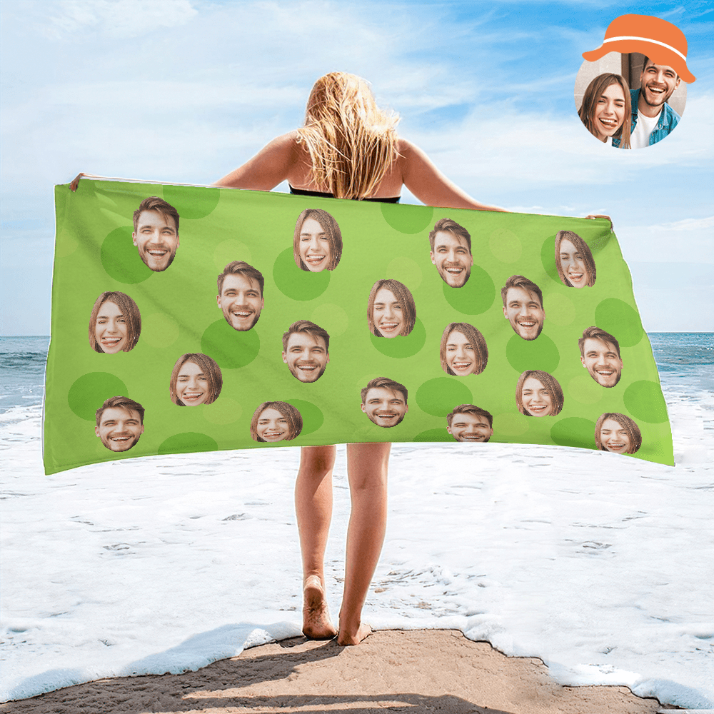Personalized Face Beach Towel Custom Beach Towel Summer Gift - MyFaceBoxer