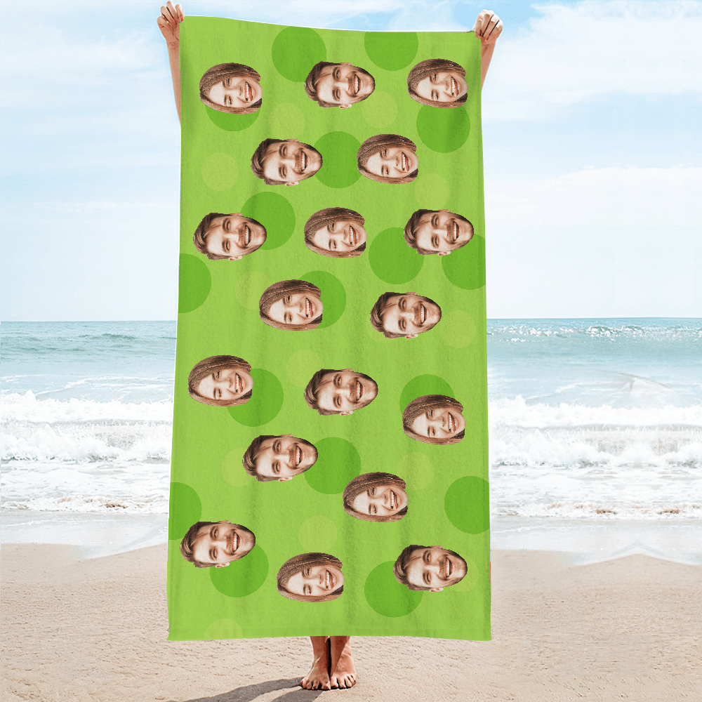 Personalized Face Beach Towel Custom Beach Towel Summer Gift - MyFaceBoxer