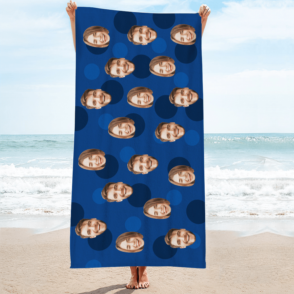 Personalized Face Beach Towel Custom Beach Towel Summer Gift - MyFaceBoxer