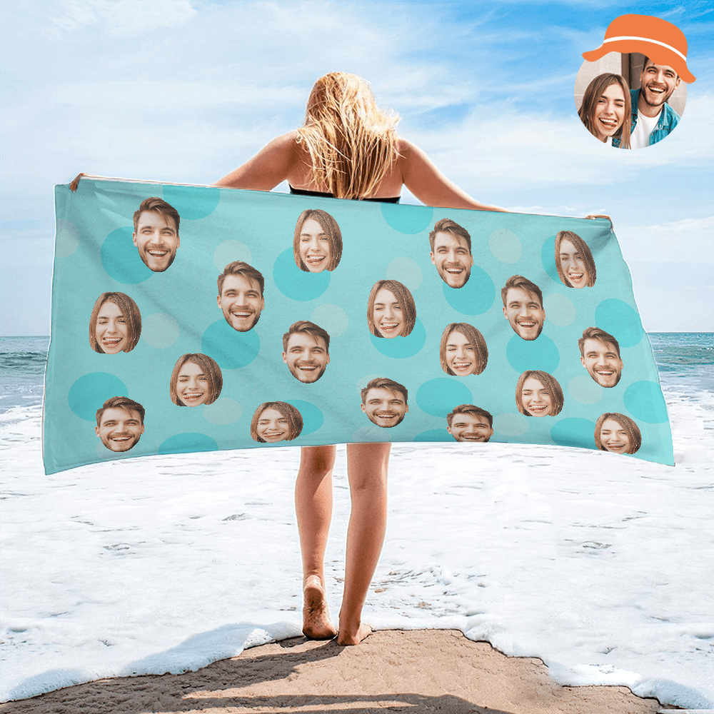 Personalized Face Beach Towel Custom Beach Towel Summer Gift - MyFaceBoxer