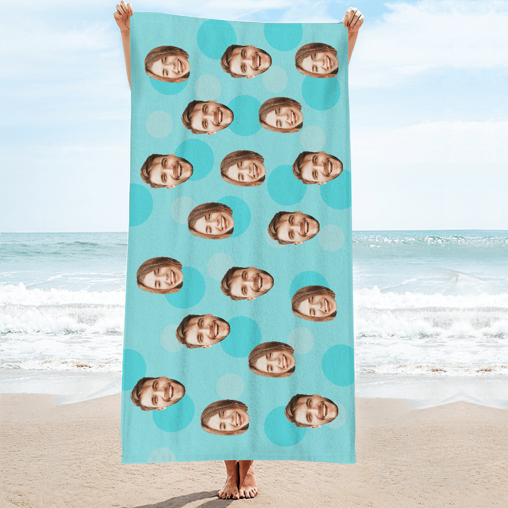 Personalized Face Beach Towel Custom Beach Towel Summer Gift - MyFaceBoxer