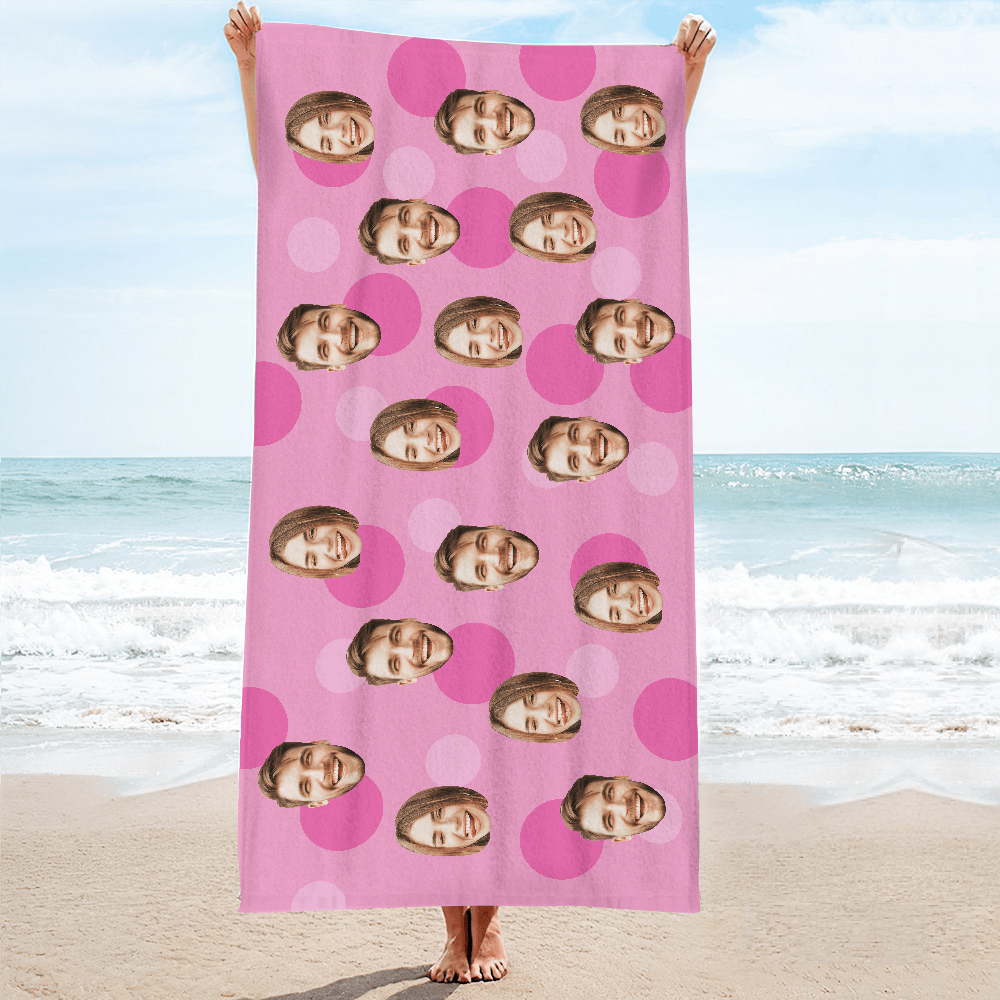 Personalized Face Beach Towel Custom Beach Towel Summer Gift - MyFaceBoxer
