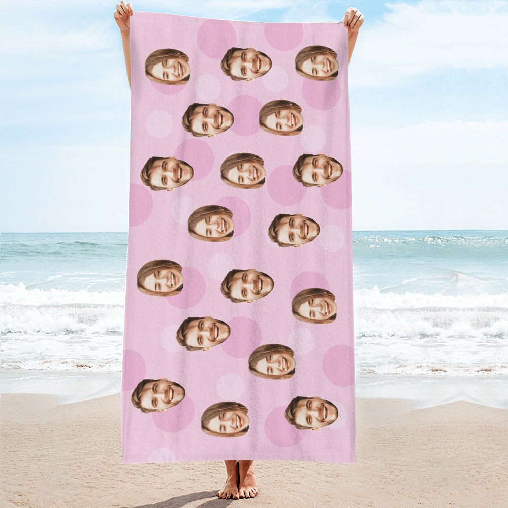Personalized Face Beach Towel Custom Beach Towel Summer Gift - MyFaceBoxer