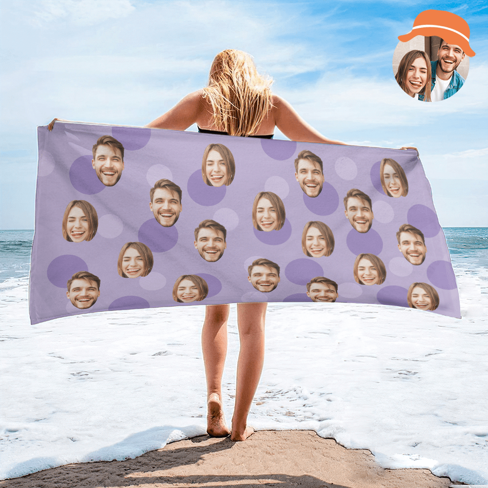 Personalized Face Beach Towel Custom Beach Towel Summer Gift - MyFaceBoxer