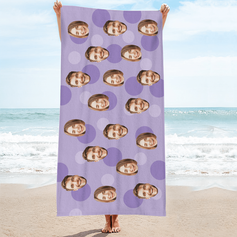 Personalized Face Beach Towel Custom Beach Towel Summer Gift - MyFaceBoxer