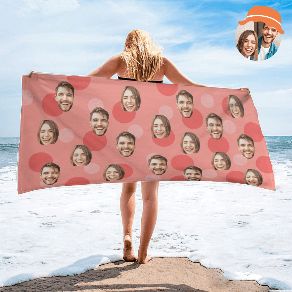 Personalized Face Beach Towel Custom Beach Towel Summer Gift - MyFaceBoxer