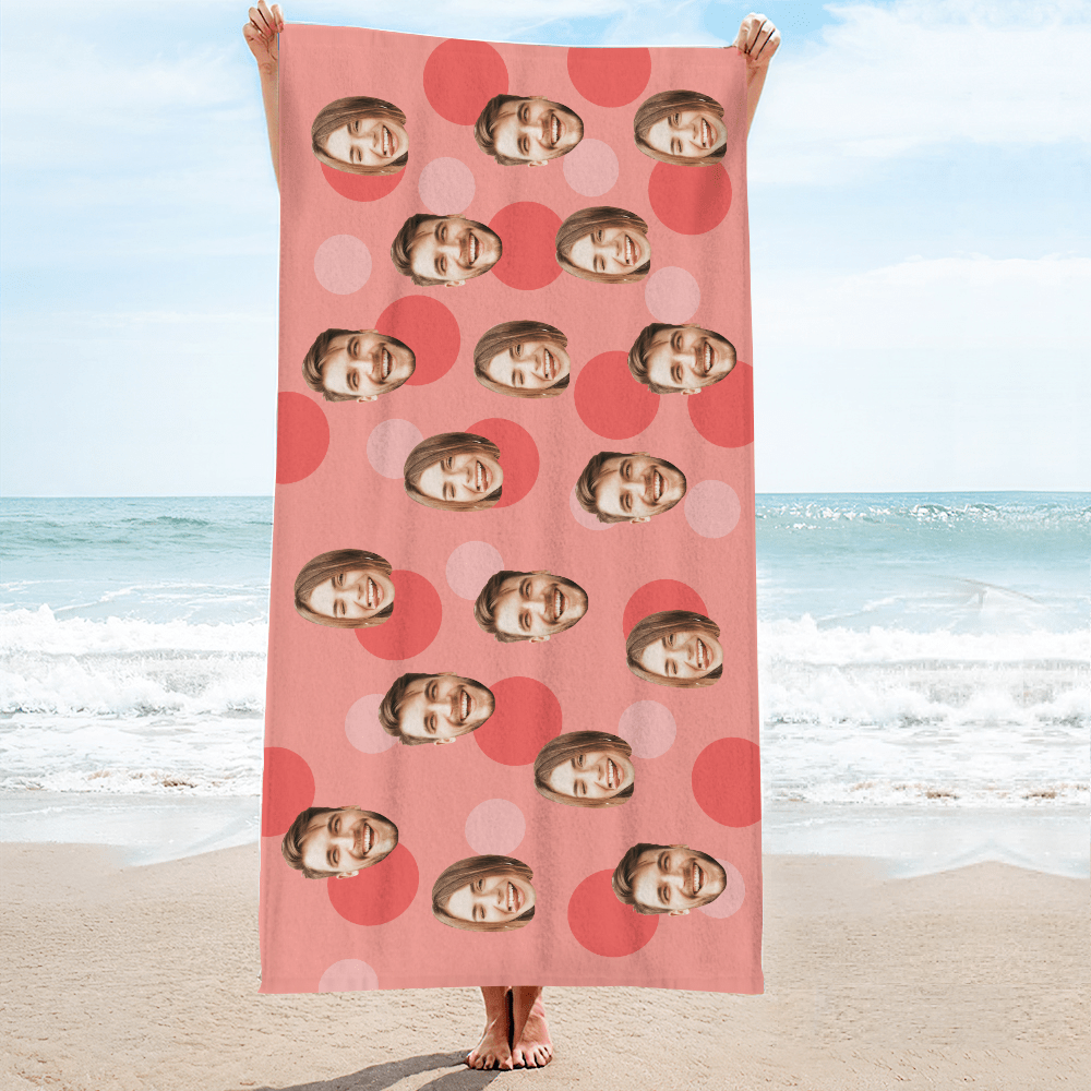Personalized Face Beach Towel Custom Beach Towel Summer Gift - MyFaceBoxer