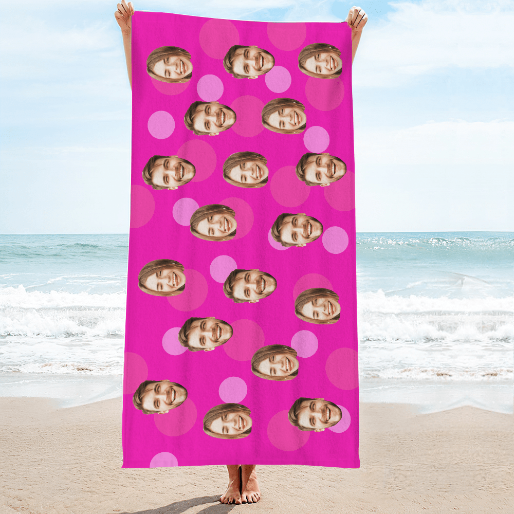 Personalized Face Beach Towel Custom Beach Towel Summer Gift - MyFaceBoxer