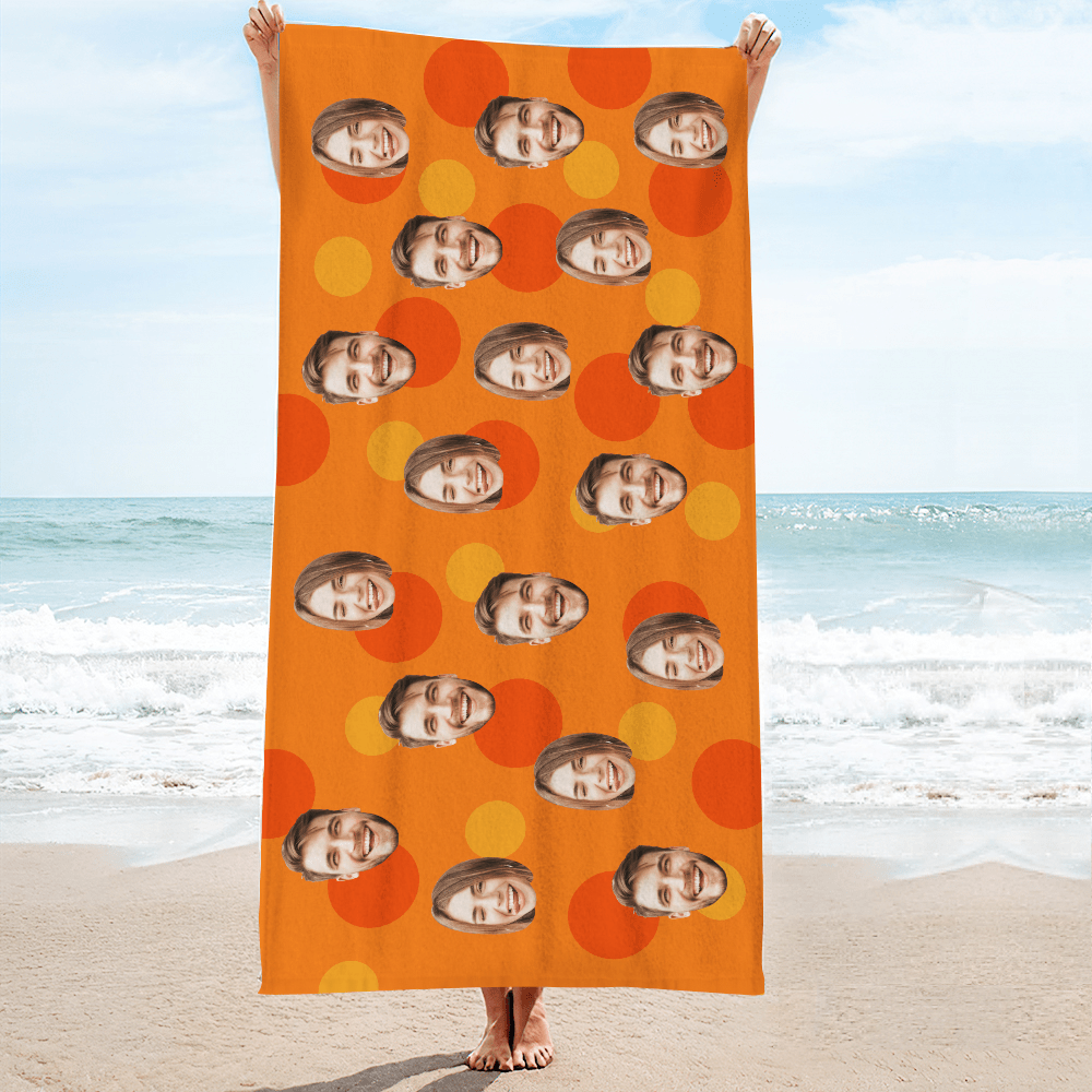 Personalized Face Beach Towel Custom Beach Towel Summer Gift - MyFaceBoxer
