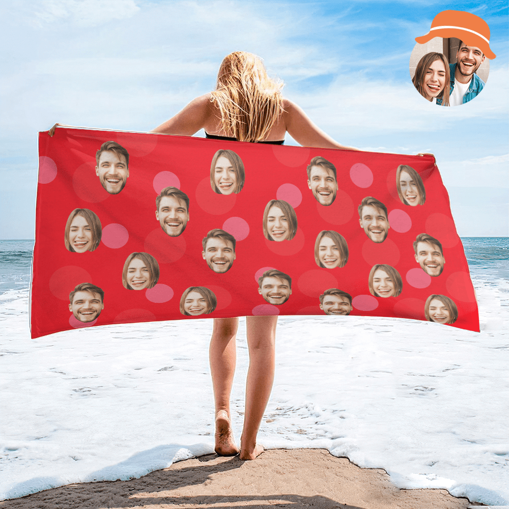 Personalized Face Beach Towel Custom Beach Towel Summer Gift - MyFaceBoxer