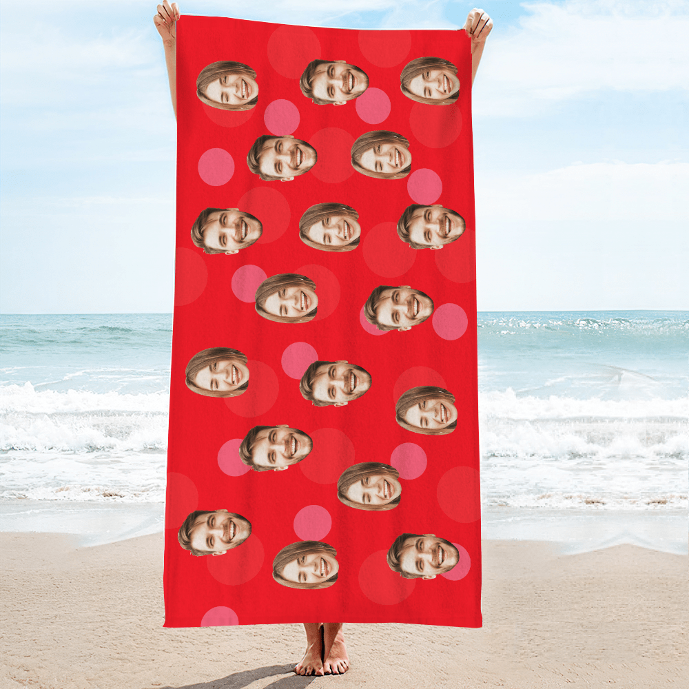 Personalized Face Beach Towel Custom Beach Towel Summer Gift - MyFaceBoxer