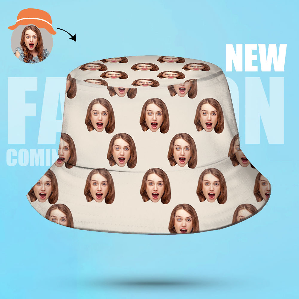 Custom Bucket Hat Unisex Face Bucket Hat Personalize Wide Brim Outdoor Summer Cap Hiking Beach Sports Hats Gift for Lover - MyFaceBoxerAU