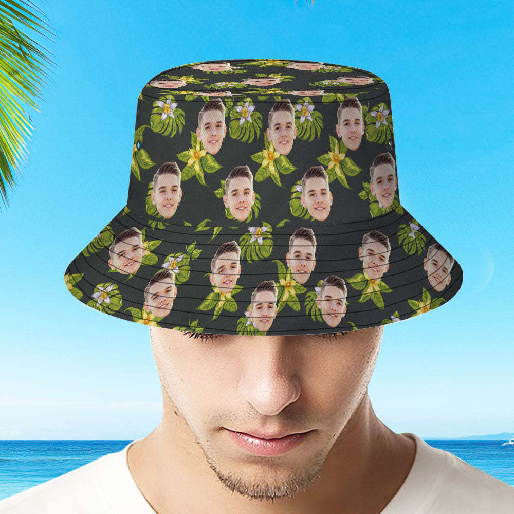 Custom Over Print Hawaiian Fisherman Hat Bucket Hat Beach Sports Hat - MyFaceBoxerAU
