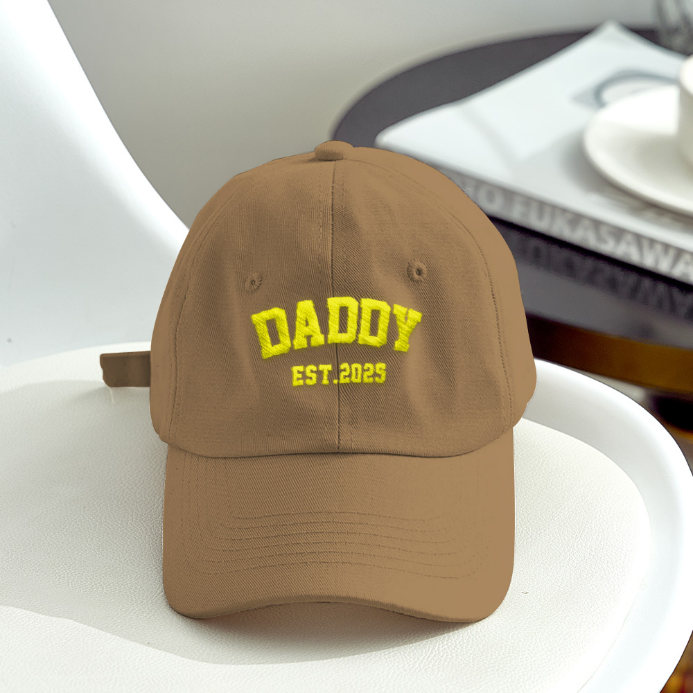 Father's Day Gifts Custom Embroidered Hat, Personalised Date, Vintage Baseball Hat, Gift For New Grandma Grandpa