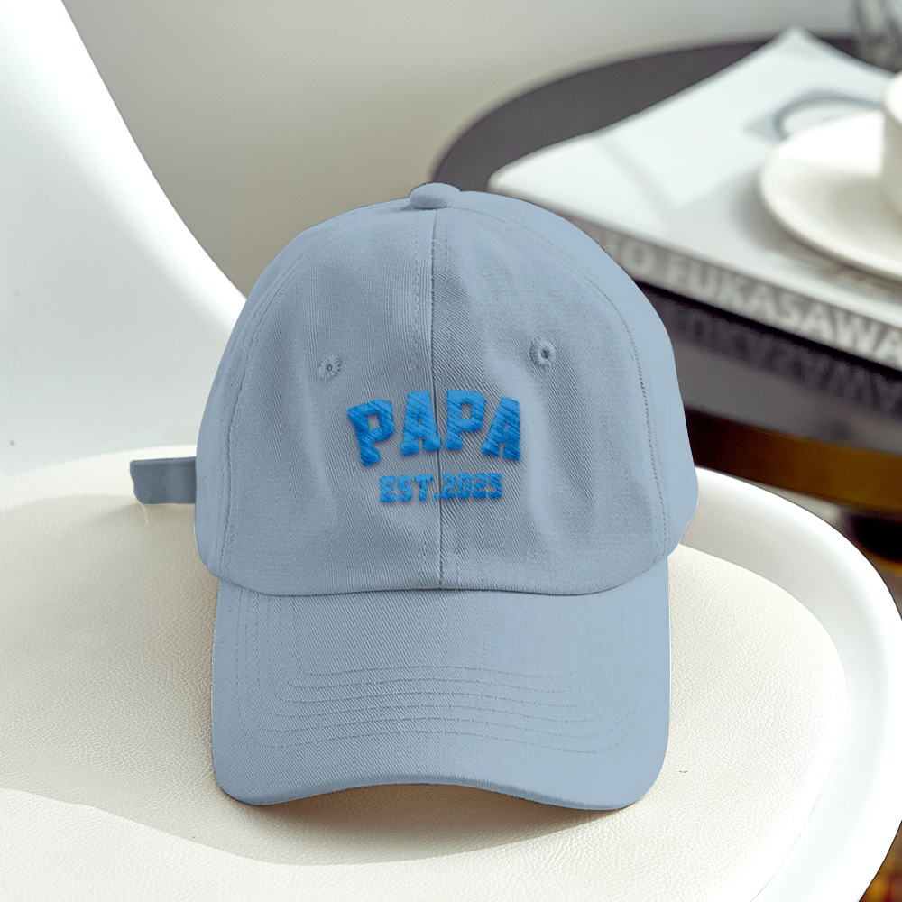 Father's Day Gifts Custom Embroidered Hat, Personalised Date, Vintage Baseball Hat, Gift For New Grandma Grandpa