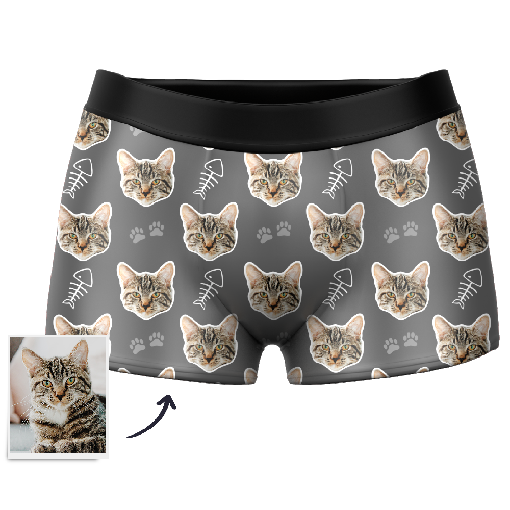 Men's Custom Cat Boxer Shorts - MyFaceBoxerAU
