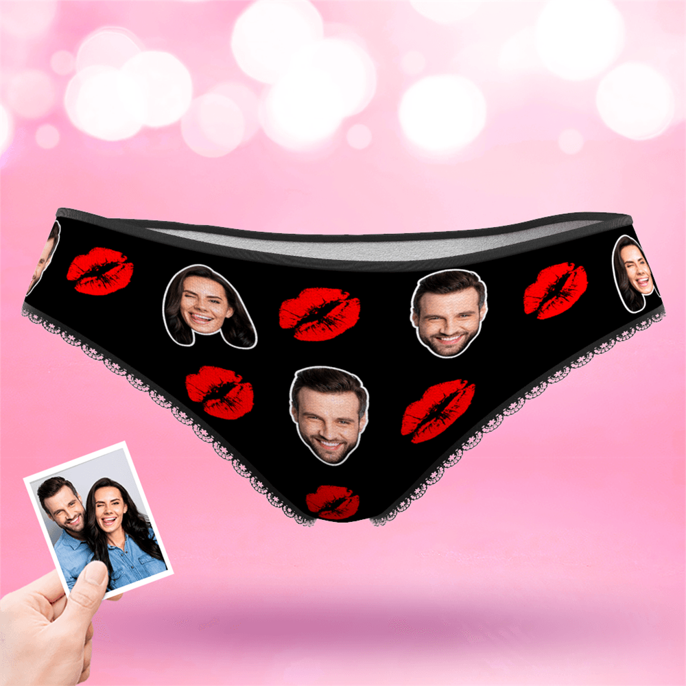 Couple Women's Custom Face Colorful Panties - Kiss - MyFaceBoxerAU