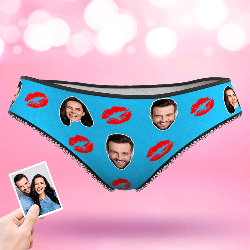 Couple Women's Custom Face Colorful Panties - Kiss - MyFaceBoxerAU