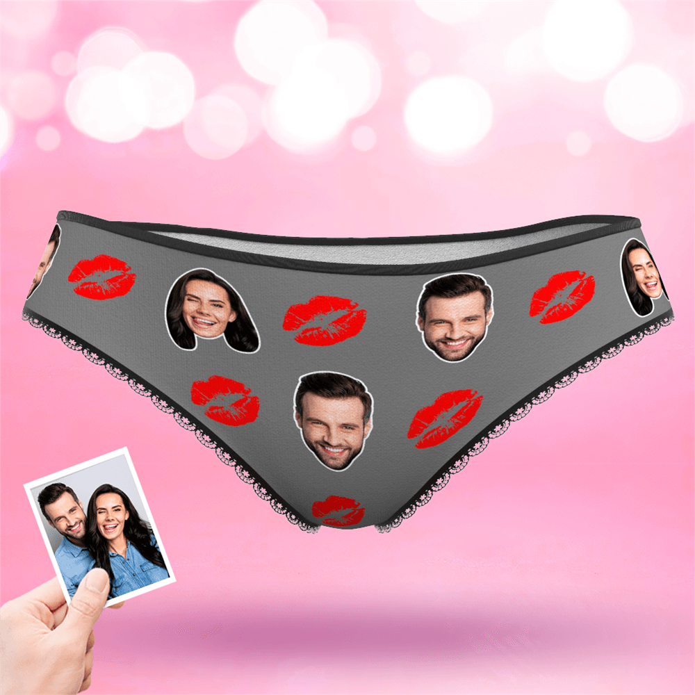 Couple Women's Custom Face Colorful Panties - Kiss - MyFaceBoxerAU