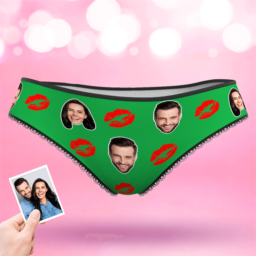 Couple Women's Custom Face Colorful Panties - Kiss - MyFaceBoxerAU