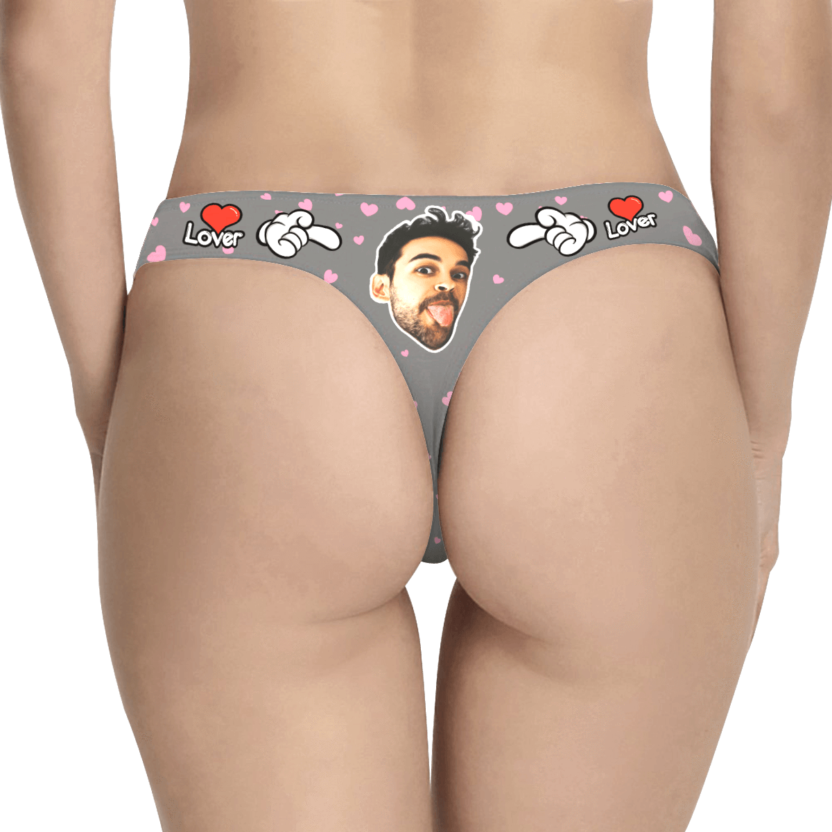 Women's Custom Face Thong Panty - Lover	 - MyFaceBoxerAU