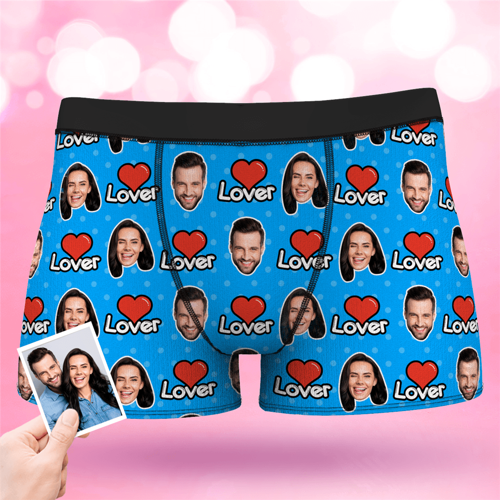 Valentine's Day Men's Custom Face Colorful Boxer-Lover - MyFaceBoxerAU