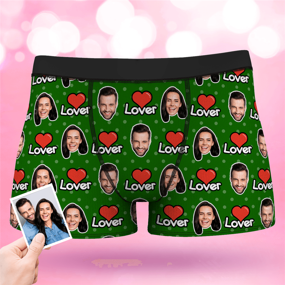 Valentine's Day Men's Custom Face Colorful Boxer-Lover - MyFaceBoxerAU