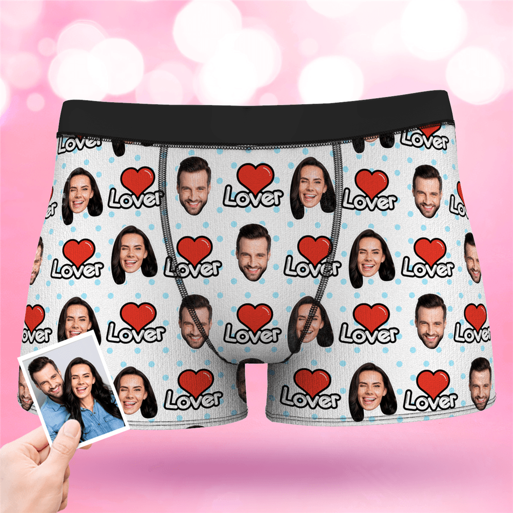 Valentine's Day Men's Custom Face Colorful Boxer-Lover - MyFaceBoxerAU