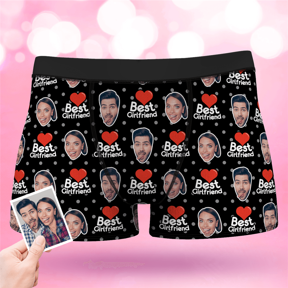 Valentine's Day Men's Best Girlfriend Custom Face Boxer Shorts - MyFaceBoxerAU