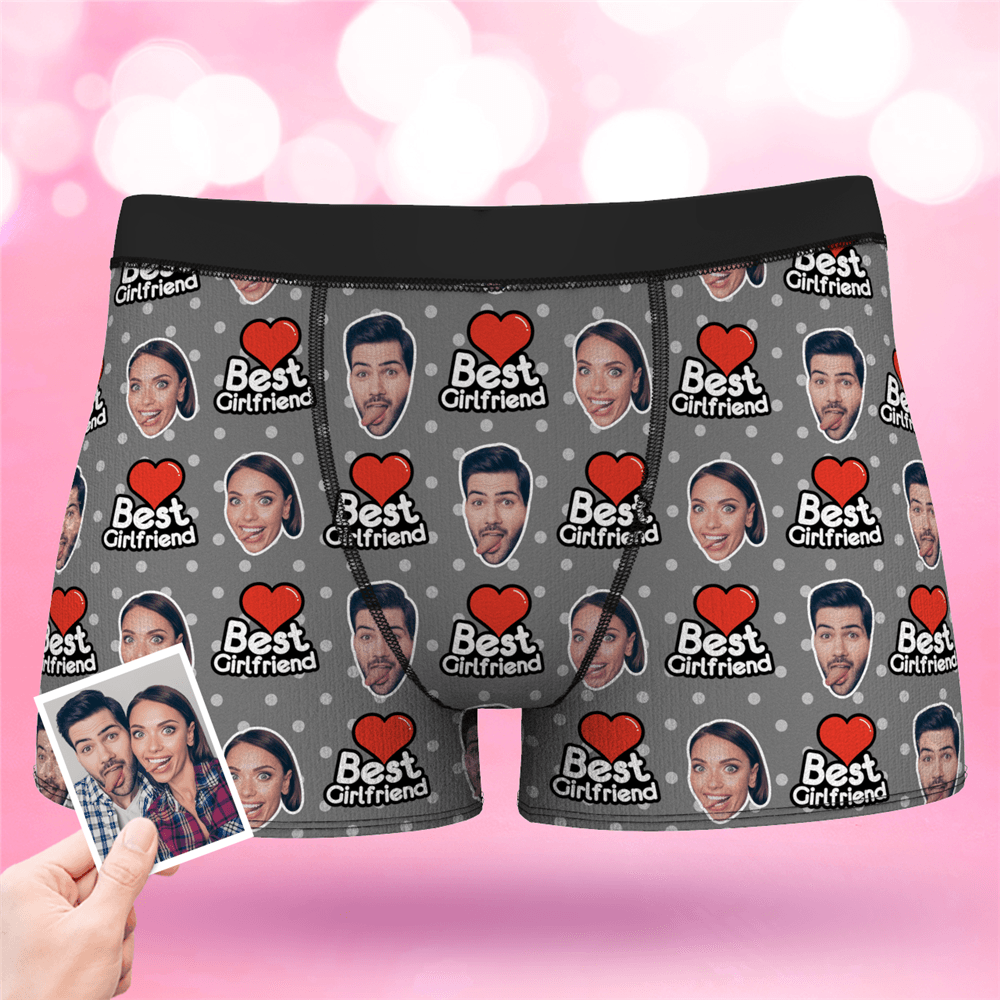 Valentine's Day Men's Best Girlfriend Custom Face Boxer Shorts - MyFaceBoxerAU