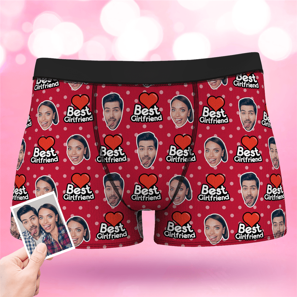 Valentine's Day Men's Best Girlfriend Custom Face Boxer Shorts - MyFaceBoxerAU