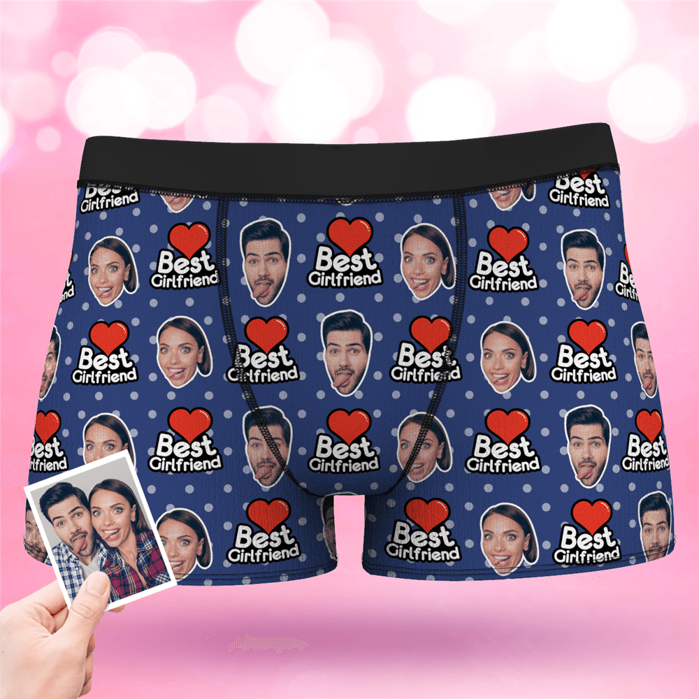 Valentine's Day Men's Best Girlfriend Custom Face Boxer Shorts - MyFaceBoxerAU