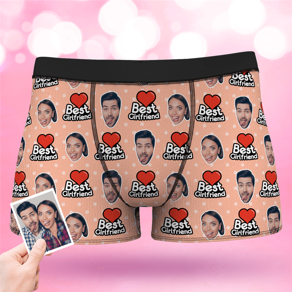 Valentine's Day Men's Best Girlfriend Custom Face Boxer Shorts - MyFaceBoxerAU