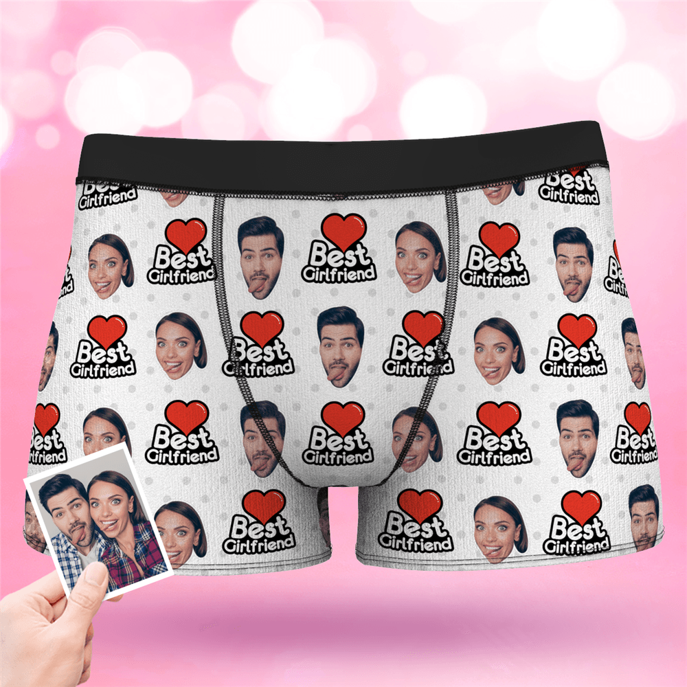 Valentine's Day Men's Best Girlfriend Custom Face Boxer Shorts - MyFaceBoxerAU