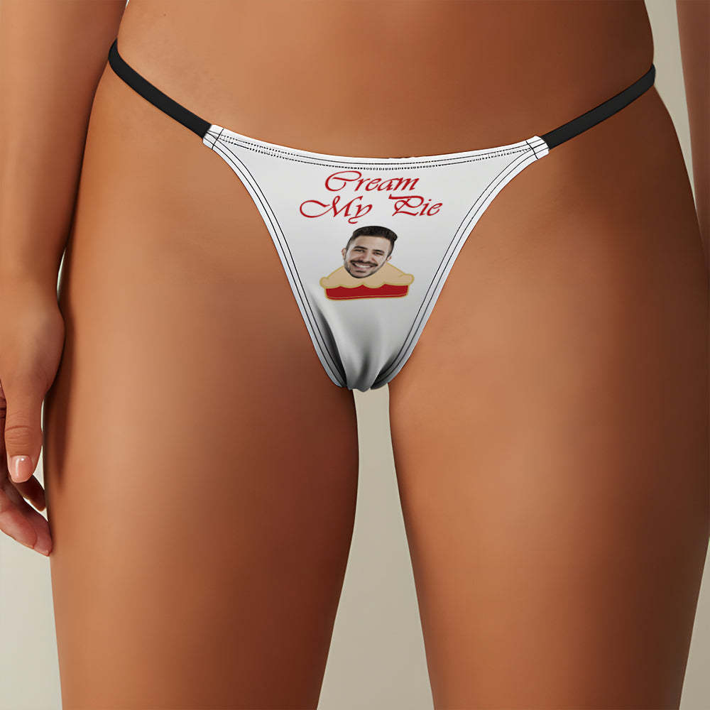 Custom Face Women's Tanga Thong Cream Pie Women's Classic Thong - MyFaceBoxerAU