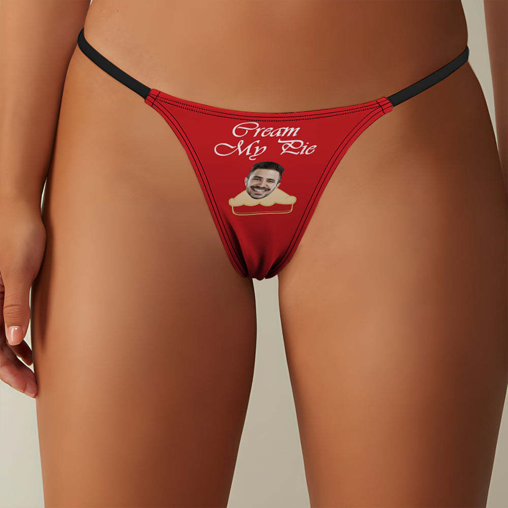 Custom Face Women's Tanga Thong Cream Pie Women's Classic Thong - MyFaceBoxerAU