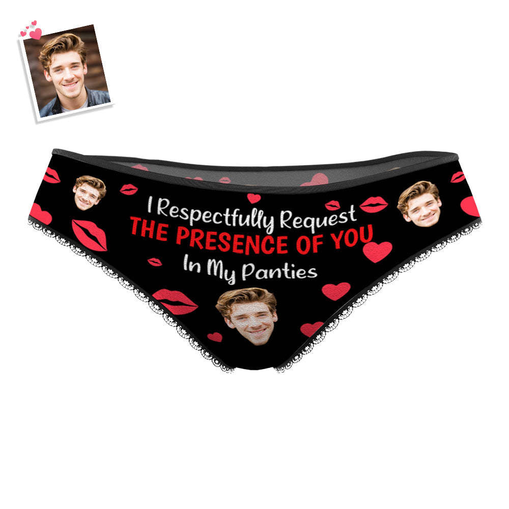 Custom Face Women's Panties I Respectfully Request The Presence Of You In My Panties Funny Gifts - MyFaceBoxerAU